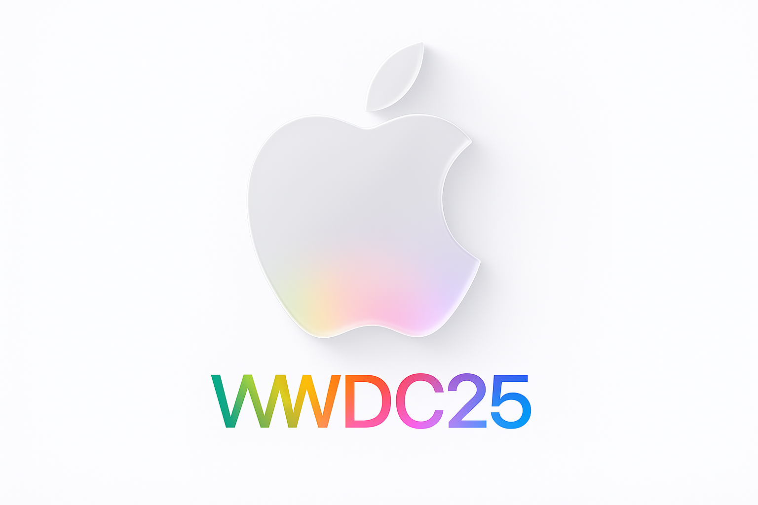 Apple logo and WWDC25 text on a white background, representing Apple's Worldwide Developers Conference 2025.